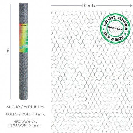 Enrejado Triple Torsion 31/ Ancho 100 cm. Rollo 10 Metros Uso Domestico