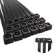 Brida Nylon 100%. Color Negro 3,5 x 200 mm. Bolsa 100 unidades. Abrazadera Plastico, Organizador Cables, Alta Resistencia