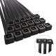 Brida Nylon 100%. Color Negro 2,5 x 160 mm. Bolsa 100 unidades. Abrazadera Plastico, Organizador Cables, Alta Resistencia