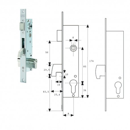 Cerradura Tesa 2241/20/3ai