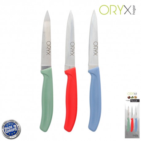 Cuchillo Nuuk Mondador Hoja Acero Inoxidable 9 cm. Colores Surtidos (Blister 3 Piezas)