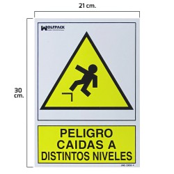 Cartel Peligro Caidas a Distintos Niveles 30x21