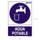 Cartel Agua Potable 30x21cm.