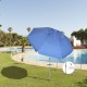 Sombrilla Playa Aluminio Extra Grande Ø 220 cm. Con Protección UV, Cuspide Anti Viento, Mastil Aluminio con Mango y Espiral